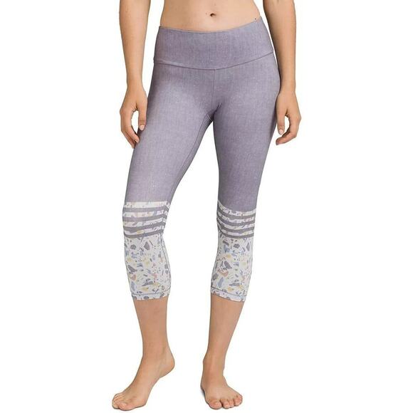 prAna Pillar Printed Capri Leggings Size S Moonlight Terrazzo Mid-Rise Active - Picture 1 of 7